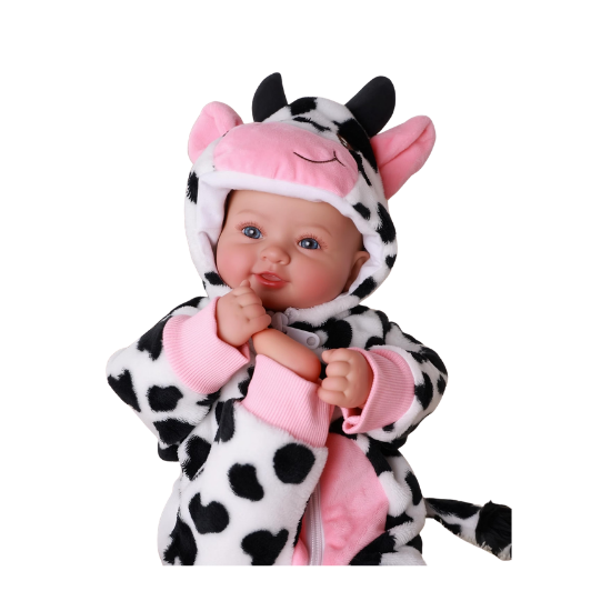 17" Baby Doll in Cow Sleeper 4+