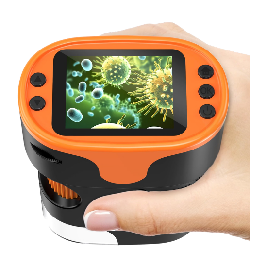 1000X Handheld Digital Microscope with 2" Screen Rechargeable 8+
