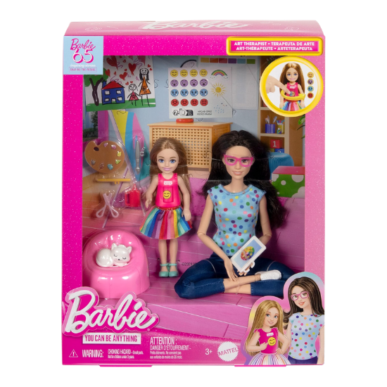Barbie Art Teacher with 2 dolls, Pet & accessories